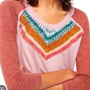 Free People 3 quarter sleeve top